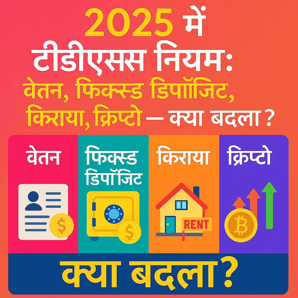 2025 में टीडीएस नियम: वेतन, फिक्स्ड डिपॉजिट, किराया, क्रिप्टो — क्या बदला?
